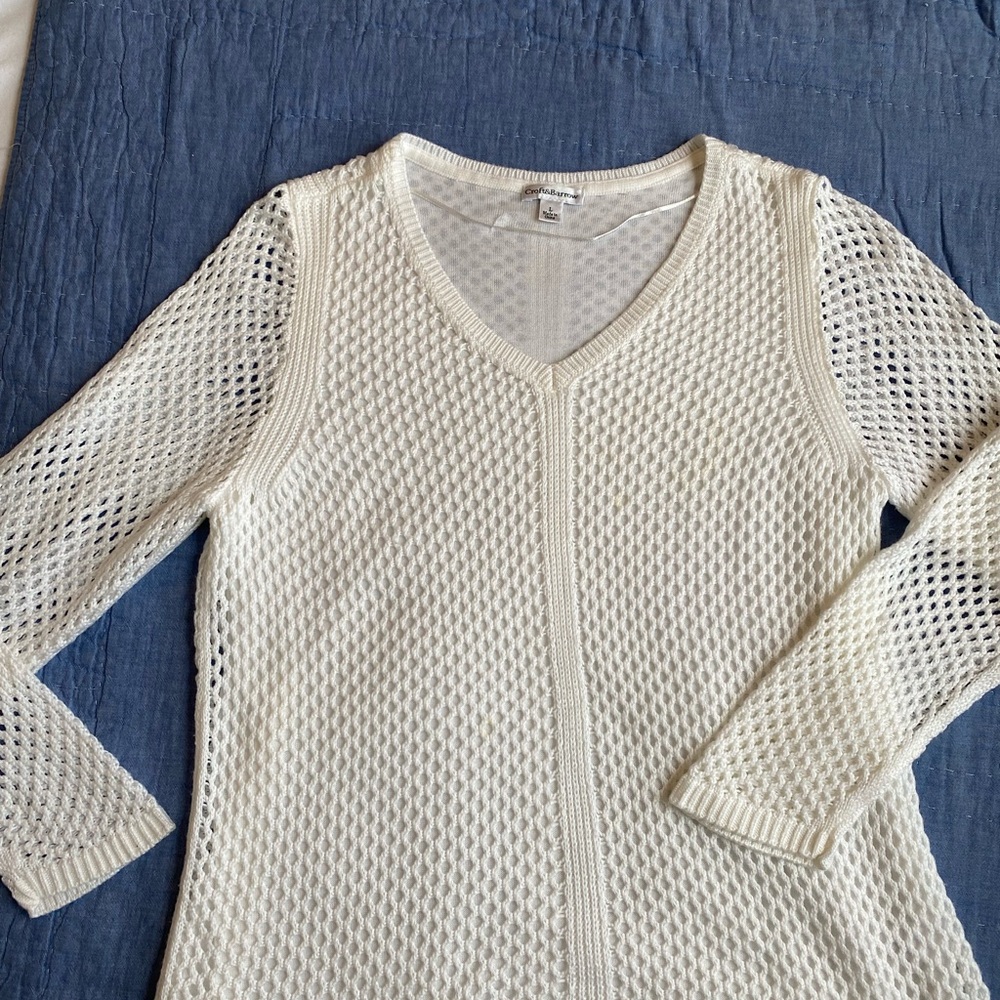 Croft & Barrow White Knit Sweater